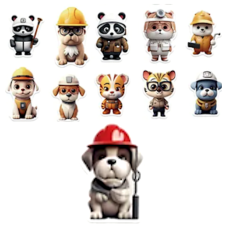 Cartoon Professional Animal Stickers 10's - Sold Assorted 